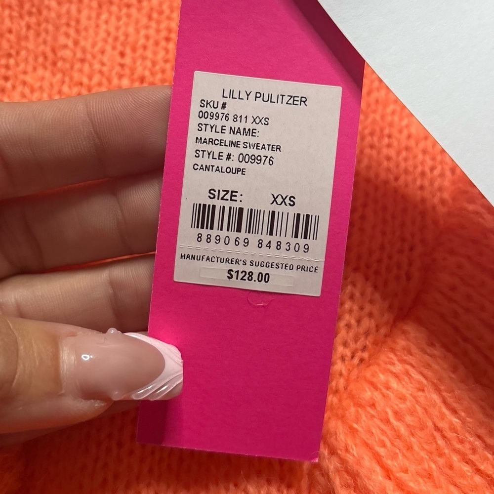 NWT Lilly Pulitzer Marceline Ruffle Sweater in Cantaloupe Size XXS - Picture 4 of 5